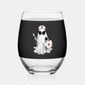Ghost Nurse Halloween Wijnglas Zonder Voet (Voorkant)