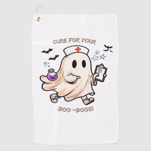 Ghost Nurse met magische drank - remedie voor je l Golfhanddoek (Voorkant)