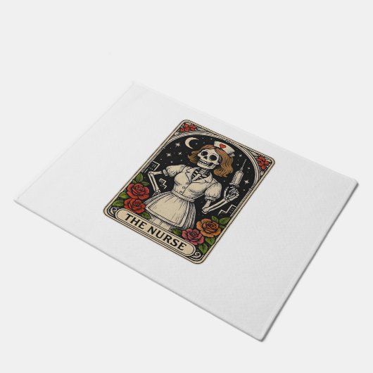 Ghost Nurse Spookily Caring en Whimically Haunt Deurmat (Schuin)
