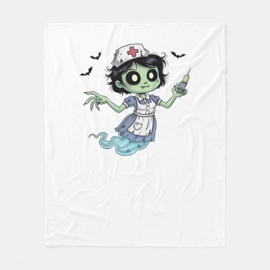 Ghost Nurse Spookily Caring en Whimically Haunt Fleece Deken (Voorkant)