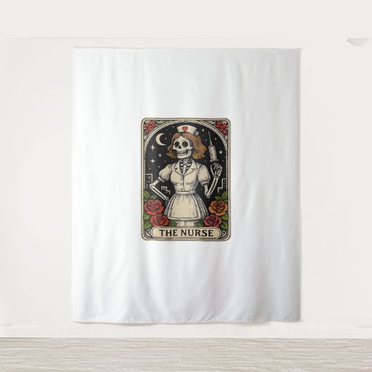 Ghost Nurse Spookily Caring en Whimically Haunt Wandkleed (Voorkant)