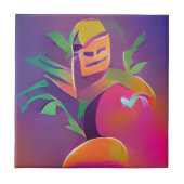 Ghost of a mango popsicle abstract digital art tegeltje (Voorkant)