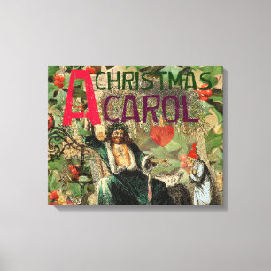Ghost of Christmas Present Illustratie Scrooge Canvas Afdruk