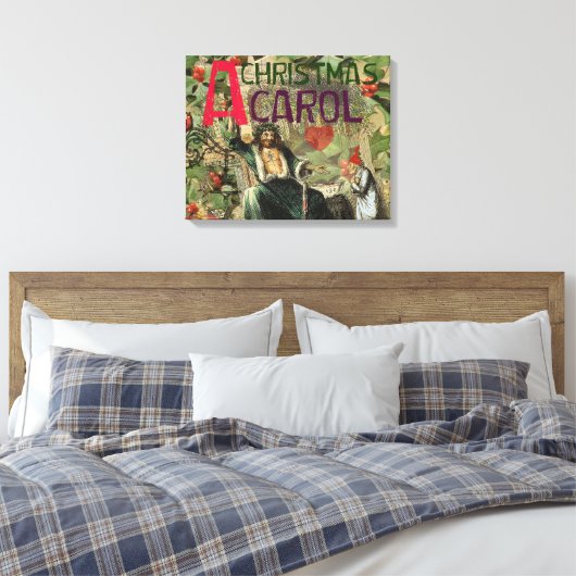 Ghost of Christmas Present Illustratie Scrooge Canvas Afdruk (Insitu (Slaapkamer))