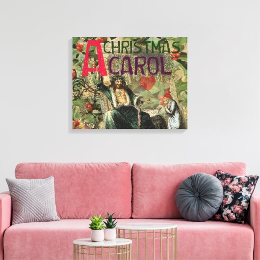 Ghost of Christmas Present Illustratie Scrooge Canvas Afdruk (Insitu (Woonkamer))