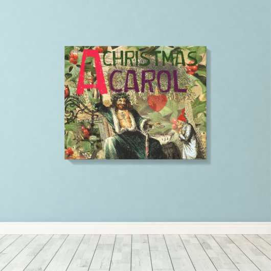 Ghost of Christmas Present Illustratie Scrooge Canvas Afdruk (Insitu (Houten vloer))