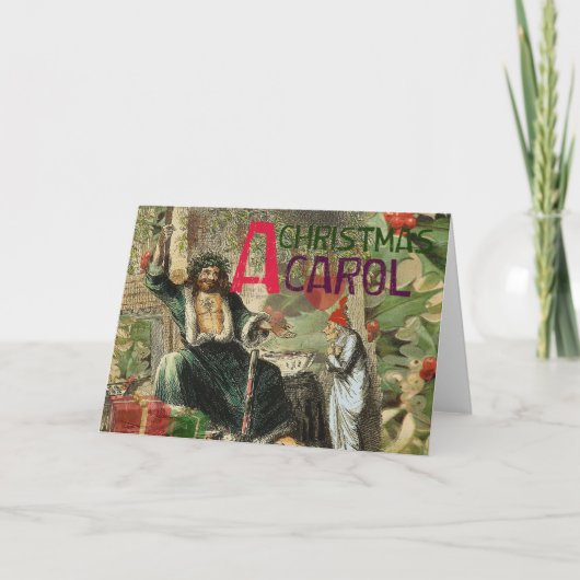 Ghost of Christmas Present Illustratie Scrooge Feestdagen Kaart (Voorkant)