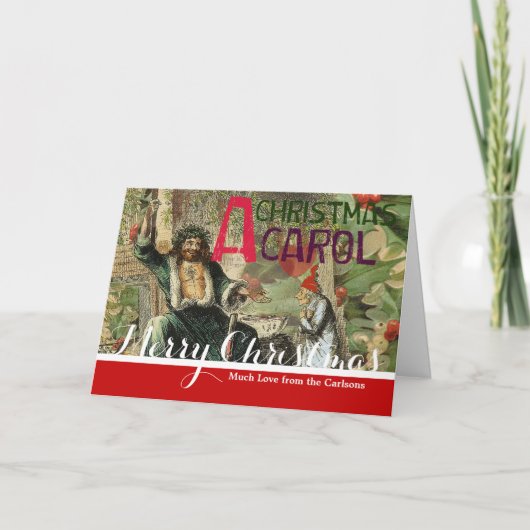 Ghost of Christmas Present Illustratie Scrooge Feestdagen Kaart (Voorkant)