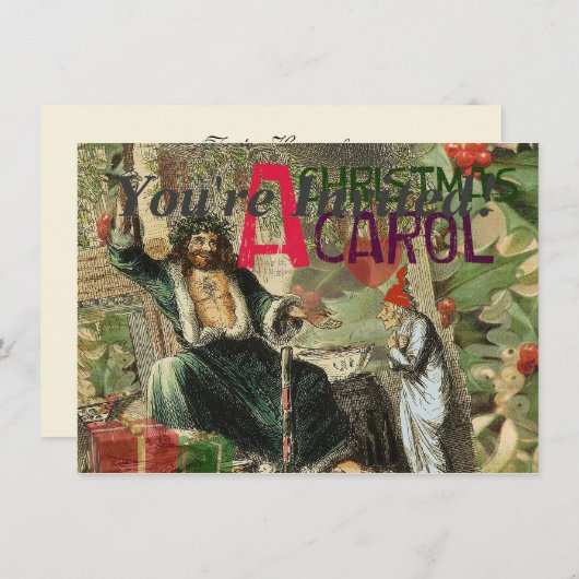 Ghost of Christmas Present Illustratie Scrooge Kaart (Voorkant / Achterkant)
