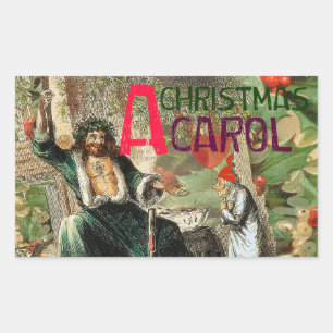 Ghost of Christmas Present Illustratie Scrooge Rechthoekige Sticker