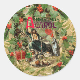Ghost of Christmas Present Illustratie Scrooge Ronde Sticker