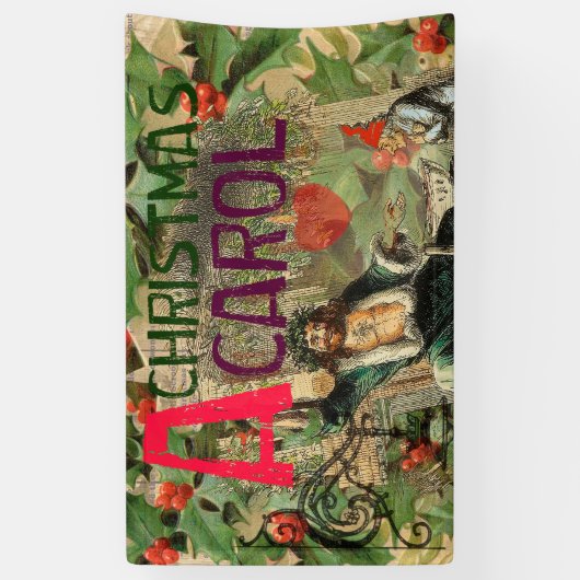 Ghost of Christmas Present Illustratie Scrooge Spandoek (Verticaal)