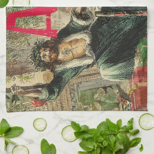 Ghost of Christmas Present Illustratie Scrooge Theedoek (Gevouwen)