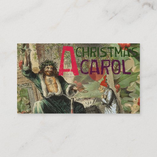 Ghost of Christmas Present Illustratie Scrooge Visitekaartje (Achterkant)