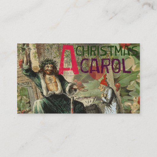 Ghost of Christmas Present Illustratie Scrooge Visitekaartje (Achterkant)