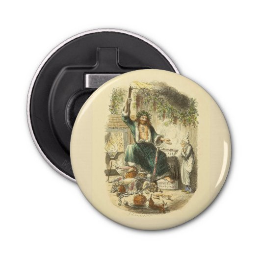 Ghost of Christmas Present Scrooge Button Flesopener (Voorkant)