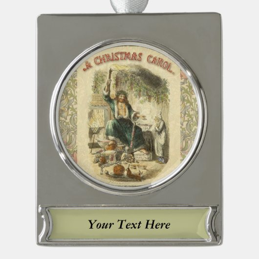 Ghost of Christmas Present Scrooge Verzilverd Banner Ornament (Voorkant)