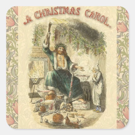 Ghost of Christmas Present Scrooge Vierkante Sticker (Voorkant)