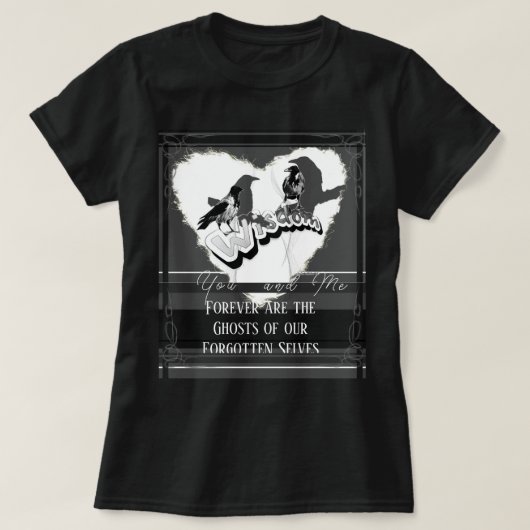 Ghost of vergeten Selves Gray Crows Ravens T-shirt (Design voorkant)
