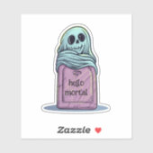 Ghost op Tombstone Sticker (Vel)