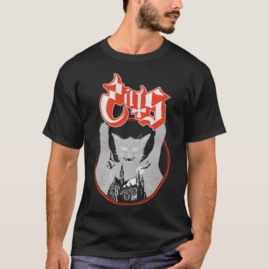 Ghost Opus Cat Parody - Funny Cats Muziek Fan Art T-shirt (Voorkant)