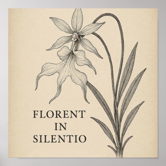 Ghost Orchid Elegance – Botanische Quote Poster (Voorkant)