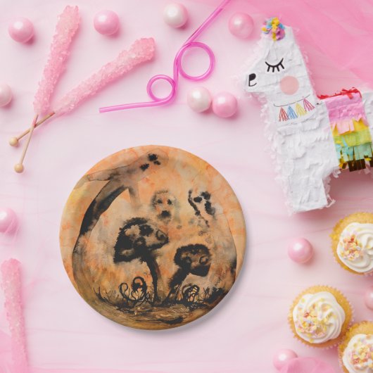 Ghost paddenstoelen Papierpapier Borden Papieren Bordje (Feest)