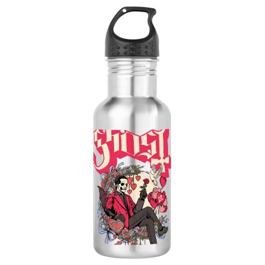 Ghost Papa Cupid Valentijn_s Day Premium Waterfles (Voorkant)