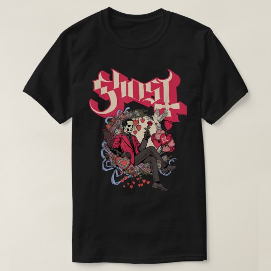 Ghost - Papa Cupid Valentijnsdag T-shirt (Design voorkant)