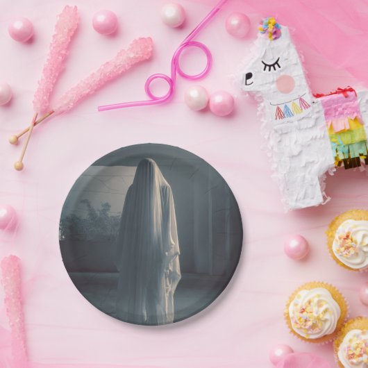 Ghost Paper Plate for Enjoying the Party Papieren Bordje (Feest)