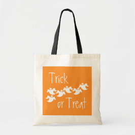 Ghost Party Halloween Bag, Sinaasappel Tote Bag
