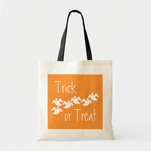 Ghost Party Halloween Bag, Sinaasappel Tote Bag (Voorkant)