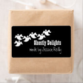 Ghost Party Halloween Baking Labels, zwart Etiket (Insitu)