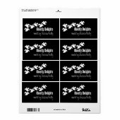 Ghost Party Halloween Baking Labels, zwart Etiket (Full Sheet)