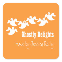 Ghost Party Halloween Baking Stickers, Oranje