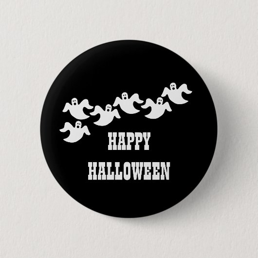 Ghost Party Halloween Button, zwart Ronde Button 5,7 Cm (Voorkant)