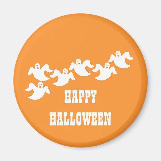Ghost Party Halloween Magnet, Oranje Magneet (Voorkant)