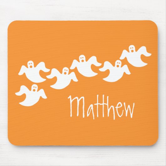 Ghost Party Halloween Mousepad, Sinaasappel Muismat (Voorkant)