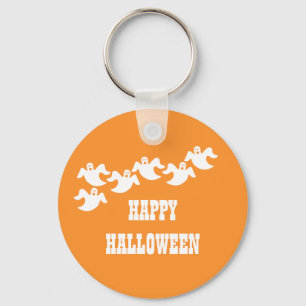 Ghost Party Halloween Sleutelhanger, Oranje Sleutelhanger