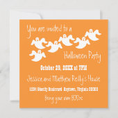 Ghost Party Halloween Uitnodiging, Sinaasappel Kaart (Voorkant)