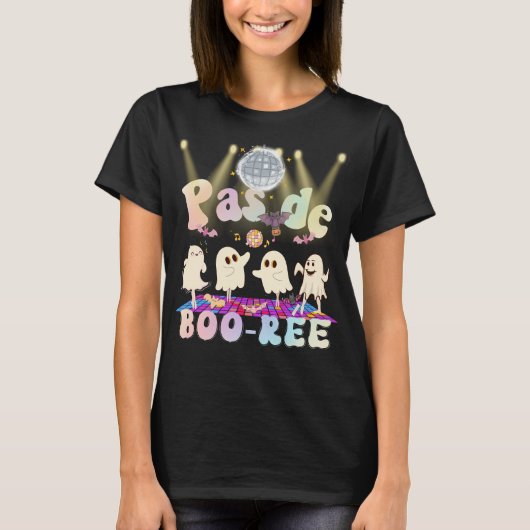 GHOST Pas de BOO-rée Balletdanser Spooky Hallowee T-shirt (Voorkant)