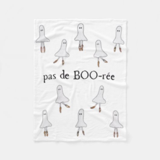 Ghost Pas De Boo-rée Llet Dancer Spooky Halloween Fleece Deken (Voorkant)