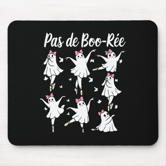 Ghost Pas De Boo-rée Llet Dancer Spooky Halloween Muismat (Voorkant)