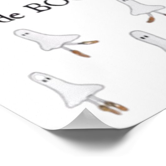 Ghost Pas De Boo-rée Llet Dancer Spooky Halloween Poster (Hoek)
