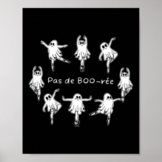 Ghost Pas De Boo-rée Llet Dancer Spooky Halloween Poster (Voorkant)