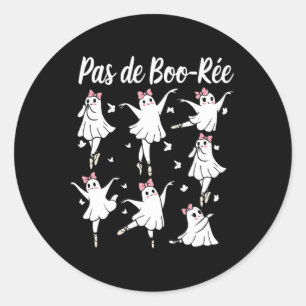 Ghost Pas De Boo-rée Llet Dancer Spooky Halloween Ronde Sticker