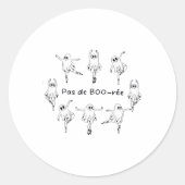 Ghost Pas De Boo-rée Llet Dancer Spooky Halloween Ronde Sticker (Voorkant)
