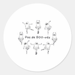Ghost Pas De Boo-rée Llet Dancer Spooky Halloween Ronde Sticker