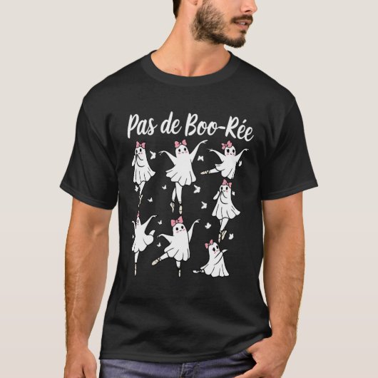 Ghost Pas De Boo-rée Llet Dancer Spooky Halloween T-shirt (Voorkant)