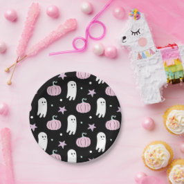 Ghost Pastel Halloween Verjaardag Papieren Bordje